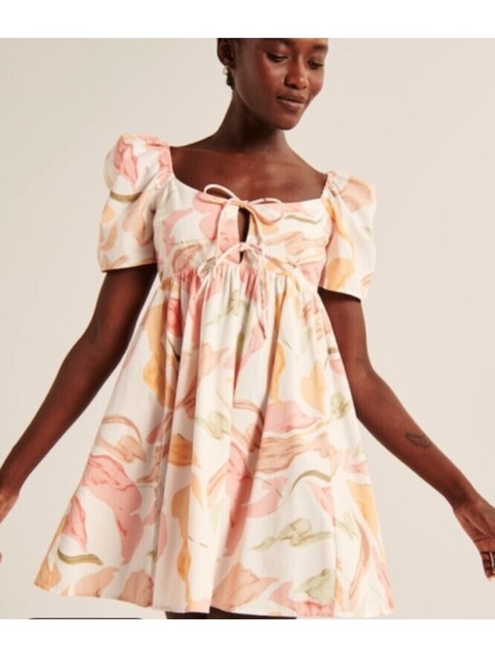 Abercrombie & Fitch Summer Front Tie Baby Doll Mini Dress - Women's XL Petite